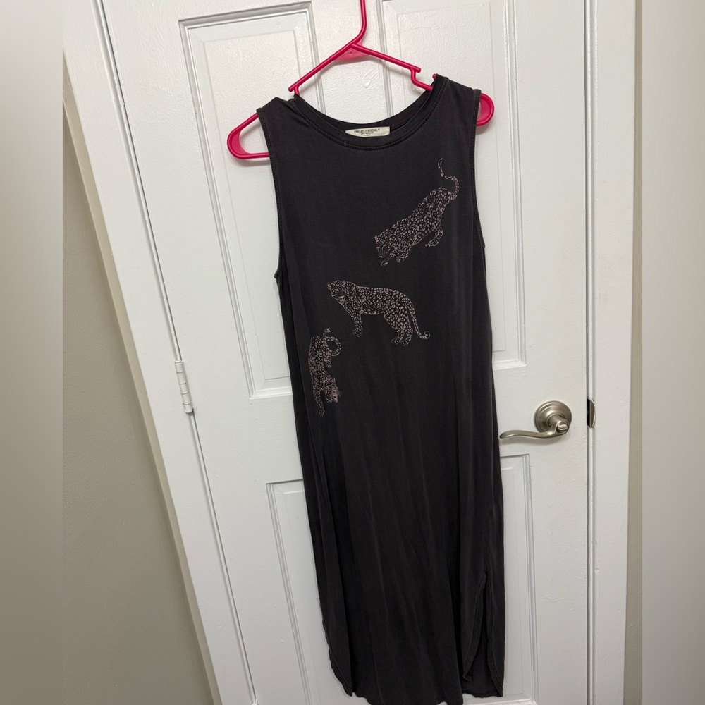 Project Social T Charcoal Graphic Teeshirt Dress